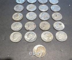 Roosevelt Dimes (1965-1998). Mixed Circulated (lot of 39) FREE SHIPPING