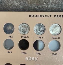 Roosevelt Dimes 50 BU Silver Dime Collection Dansco Book 1946 1964, 68-S, 70-S