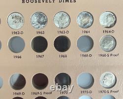 Roosevelt Dimes 50 BU Silver Dime Collection Dansco Book 1946 1964, 68-S, 70-S