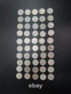 Roosevelt Dimes 50 Coins 90% silver 1 Roll 5$ FV