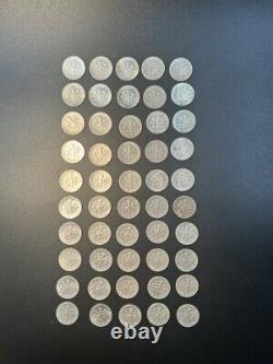 Roosevelt Dimes 50 Coins 90% silver 1 Roll Mixed Date 5$ FV