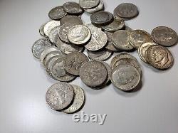 Roosevelt Dimes Circulate 90% Silver lot- 50 Coins- Mix Dates loose roll