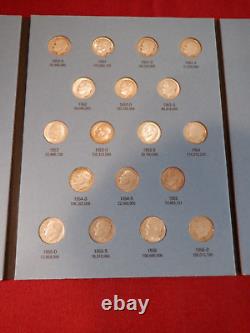 Roosevelt Dimes Complete Whitman Folder 1946-1964 Many Very Fine to Uncirc T