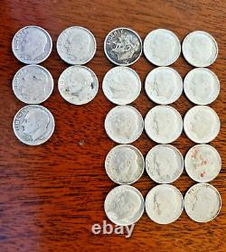 Roosevelt Dimes No. 9029 1946-1977 complete + 28 more silver Roosevelt dimes