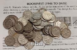 Silver Roll Of 50 Coins Mixed 50's Dates Roosevelt Dimes Tp-3496