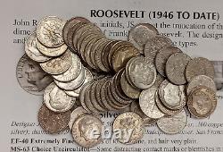 Silver Roll Of 50 Coins Mixed 60's Dates Roosevelt Dimes Tp-3495