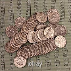 Silver Roll Of Roosevelt Dimes Tp-5200