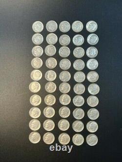 Silver Roosevelt Dimes 2 rolls 100 Coins $10 Face Value 90% Silver