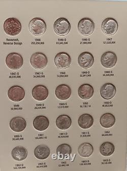 Silver Roosevelt Dimes Collection 1946 To 1964 Tp-5287