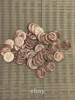 Silver Unc Roll Of Roosevelt Dimes Tp-5223