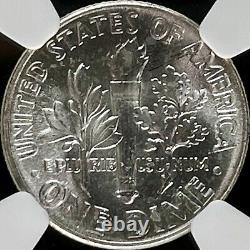 UNITED STATES. 1955, 10 Cents, Silver NGC MS67 Roosevelt Dime, ? Toned 008