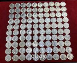 U. S. $10 Face Value 90% Silver Roosevelt Dimes Bu Mixed Dates Lot Of 100 Pieces