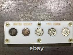 U. S. Type Dime Set in Capitol Holder-5-90% Silver Coins-See Desc. 051824-87