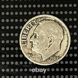 Vintage Rare 1967 Roosevelt Dime No Mint Mark Error