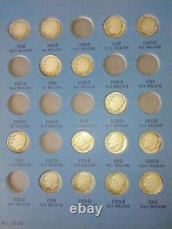 Whitman Roosevelt Dime Collectors Book with 39 silver 1946 -1964 & 17 1965-1977